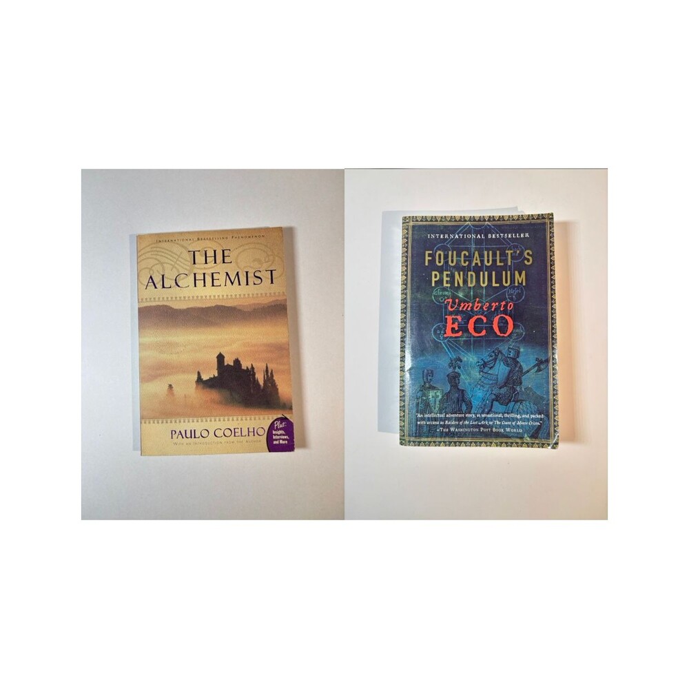 Lot of 2 Books: The Alchemist & Foucault's Pendulum ACCEPTABLE